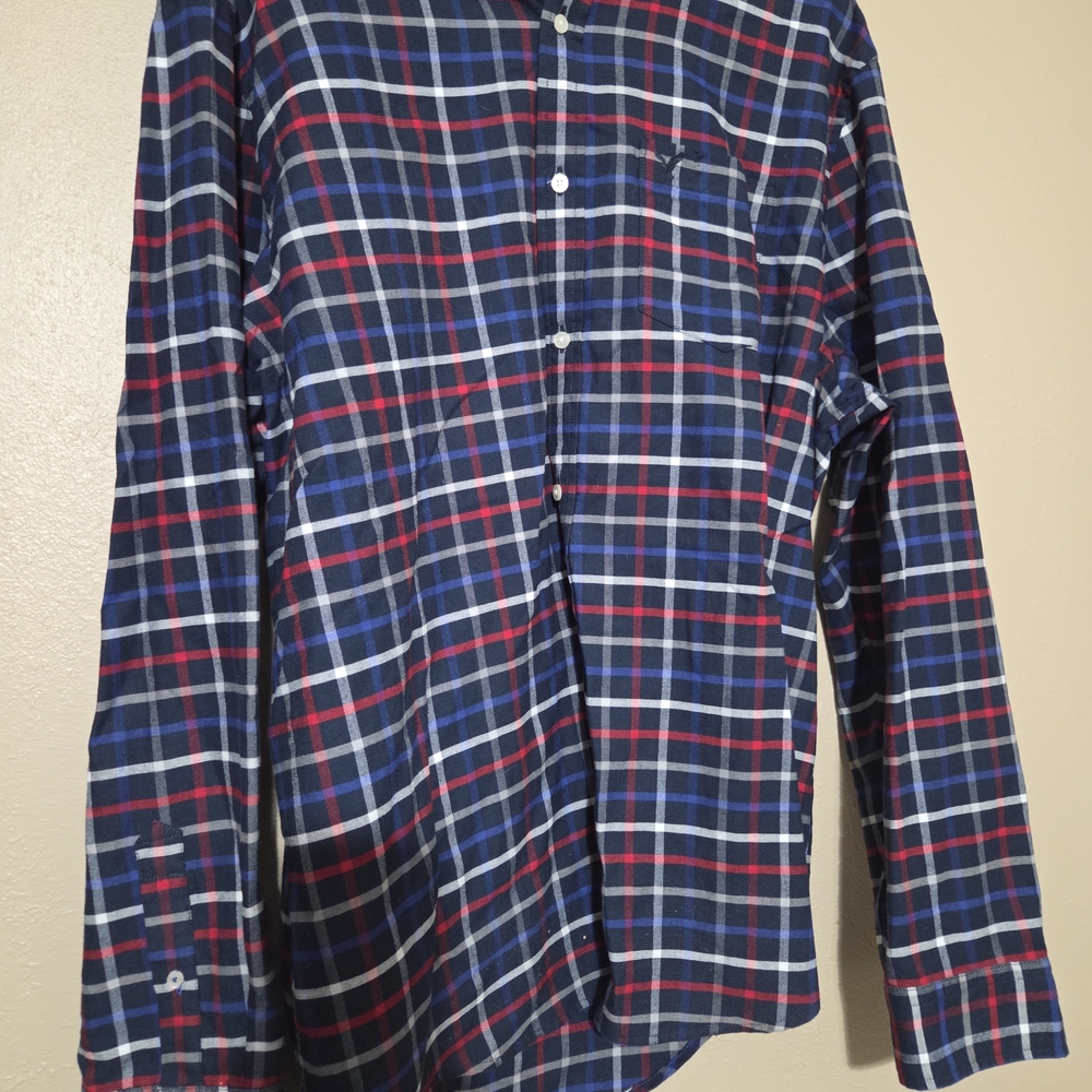 American Eagle Outfitters Blue and Red Checkered Shirt